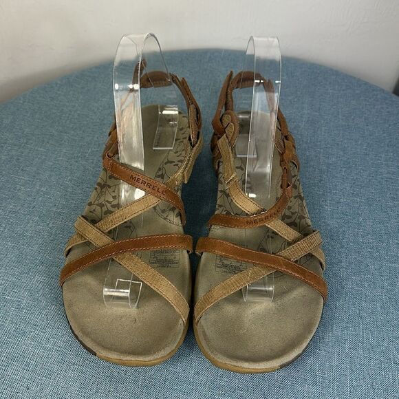 Merrell San Remo li Outdoor Brown And Tan Strappy Sandals Size 9 - Picture 2 of 7